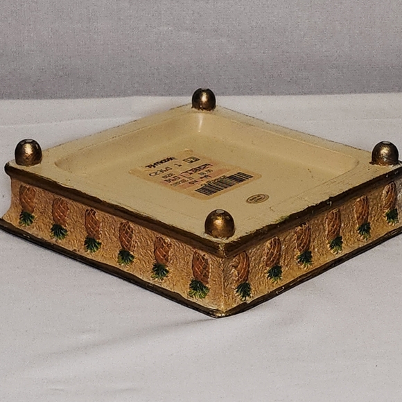 Vint/Mint 8pc Etched Palm Tree w/gold trim + name brand + heavy in weight - Picture 13 of 13